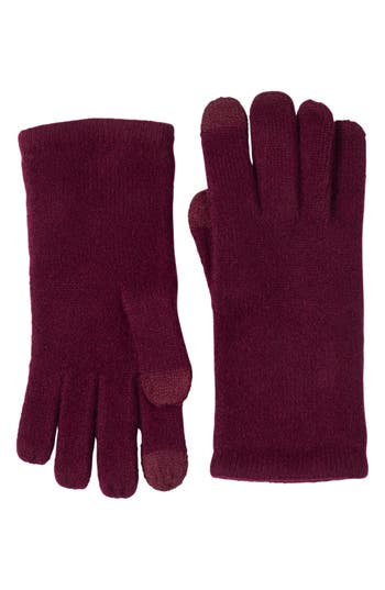 Sofia Cashmere Tech Cashmere Gloves In Burgundy