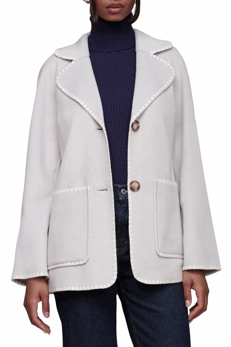 Contrast Stitch Belted Coat, Alternate, color, LIGHT GREY