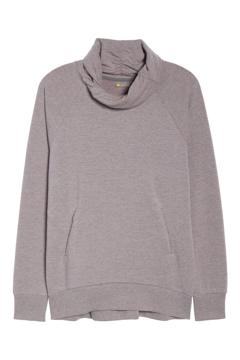 Erica Twist Cowl Neck Pullover, Alternate, color, GREY KITTEN