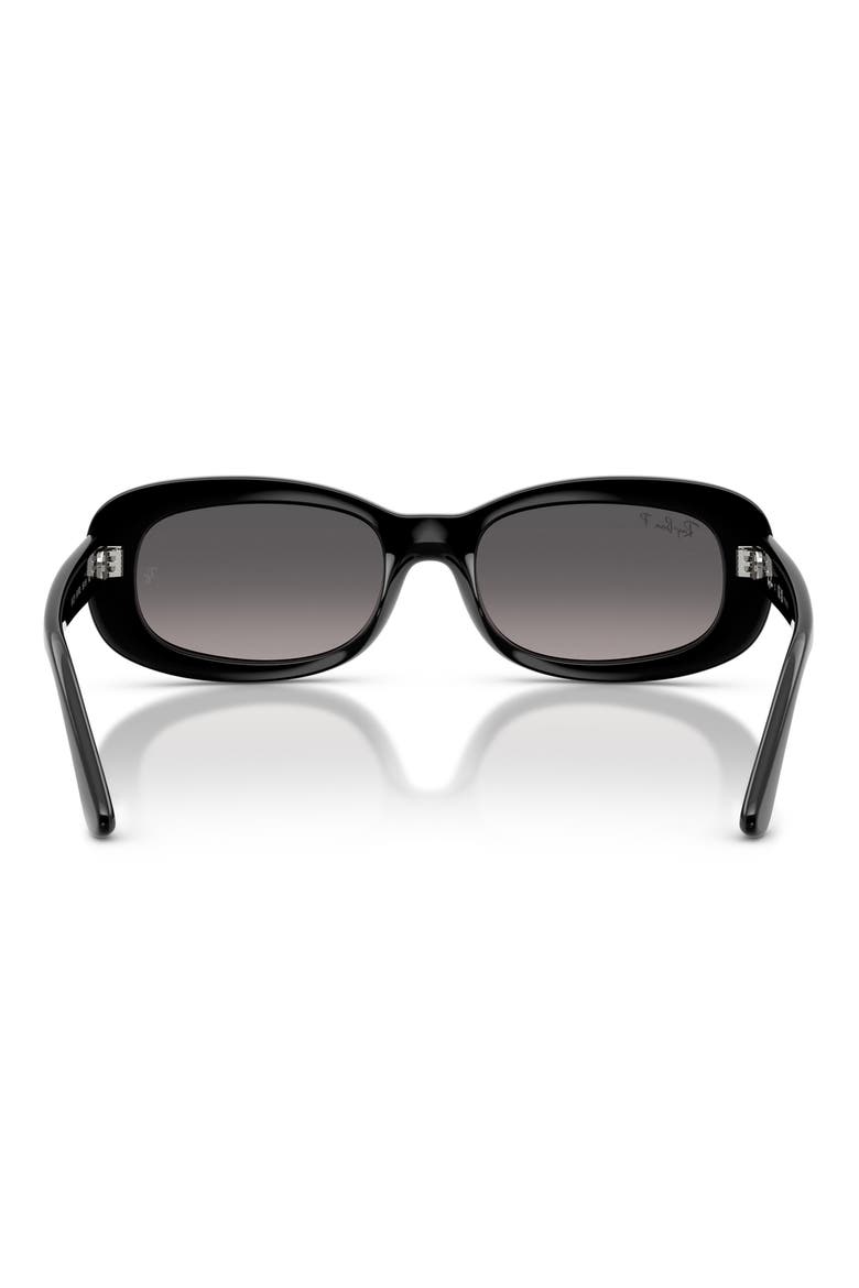 53mm Polarized Oval Sunglasses, Alternate, color, BLACK / GRADIENT GREY POLAR