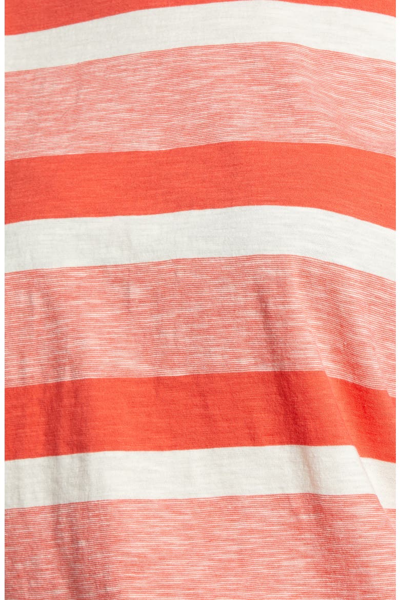 Whisper Cotton Rib Crewneck T-Shirt, Alternate, color, BLOOD ORANGE