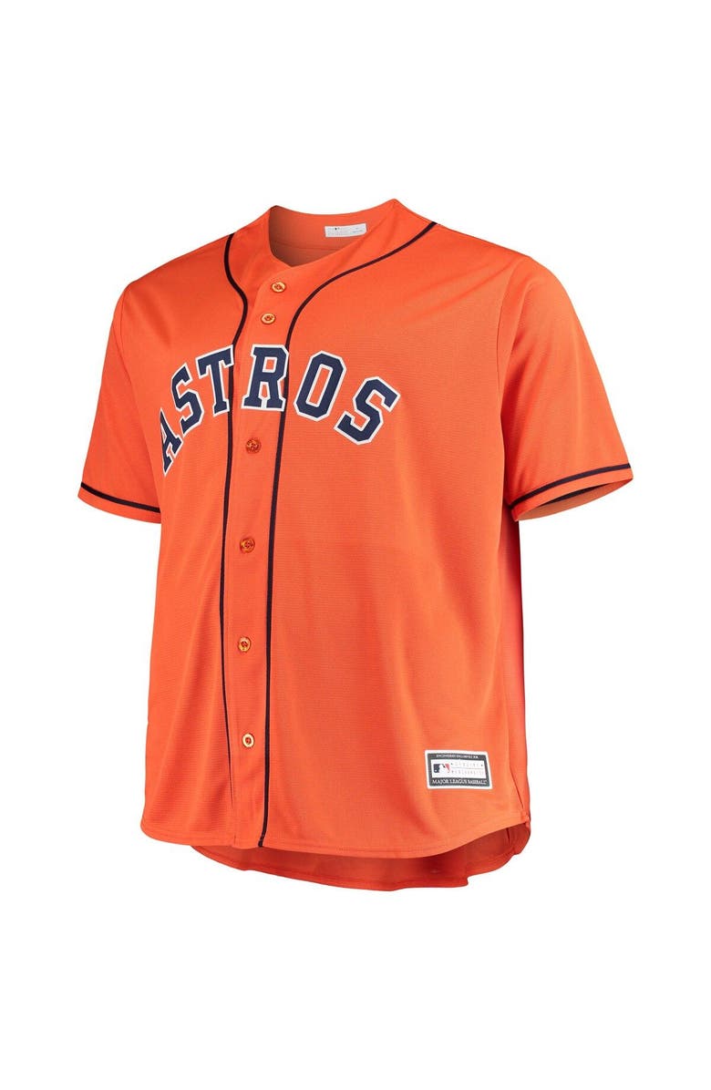 MAJESTIC Men's Majestic Alex Bregman Orange Houston Astros Big & Tall Replica Player Jersey, Alternate, color, 