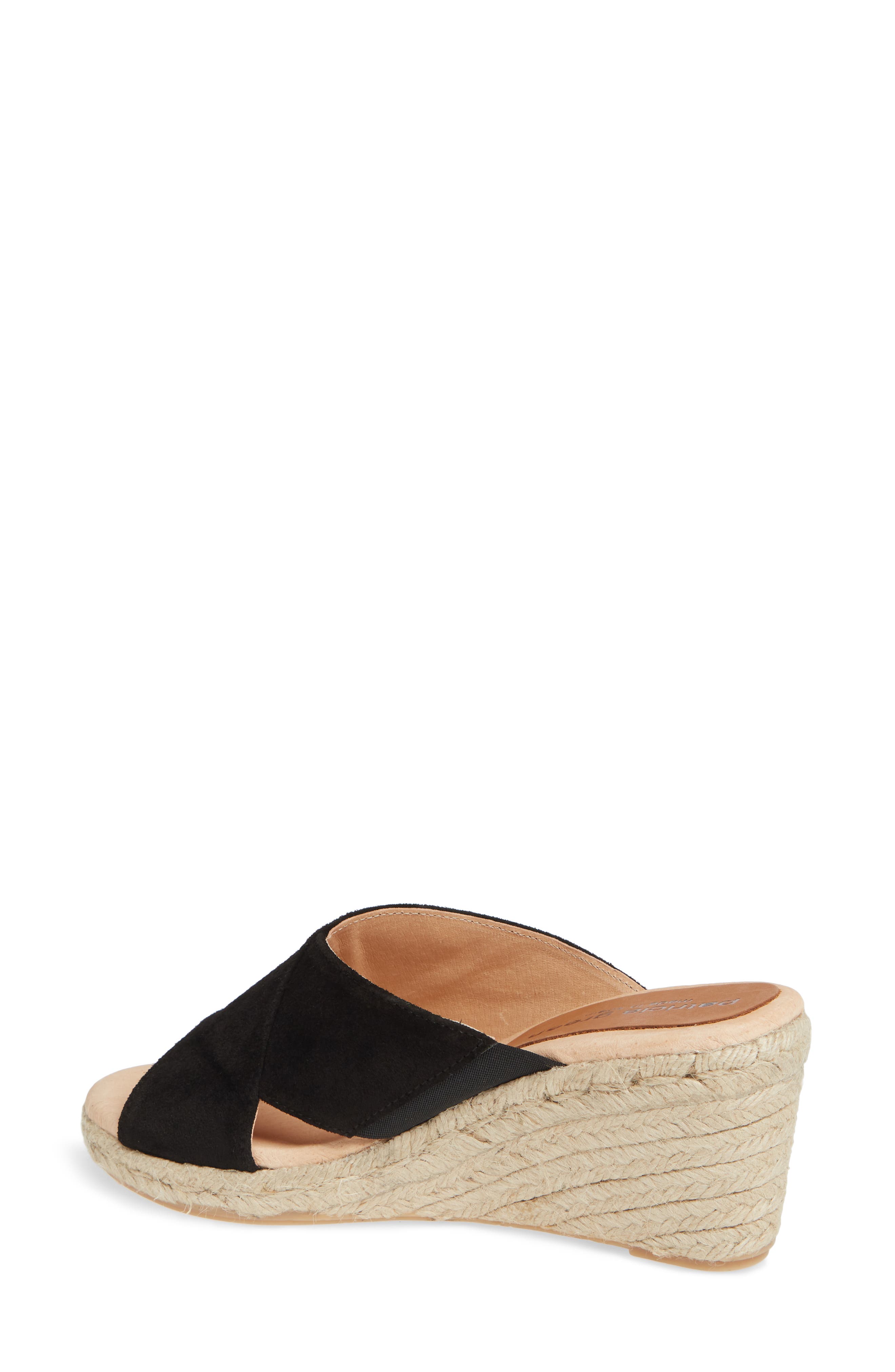 Annabelle Espadrille Wedge Slide Sandal, Alternate, color, BLACK SUEDE