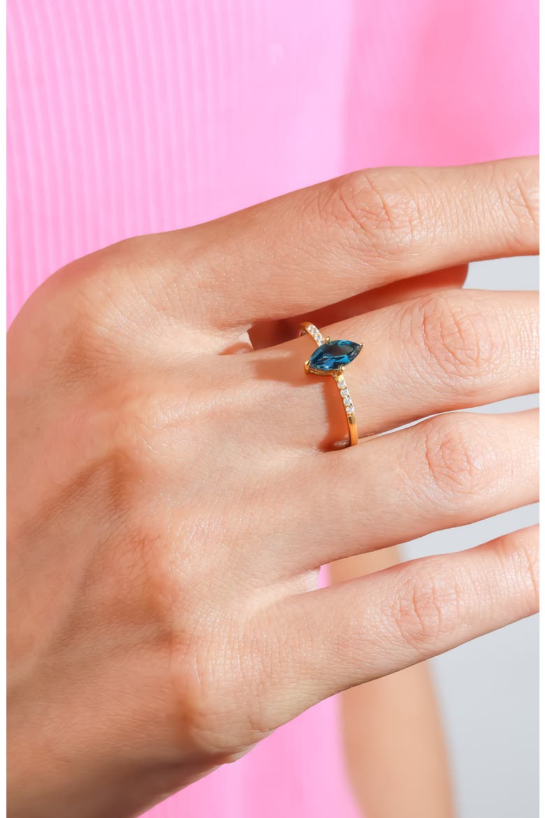 Marquis Gemstone Ring, Alternate, color, BLUE