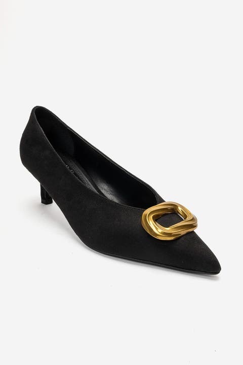 Delhi Buckle Kitten Heel Pump
