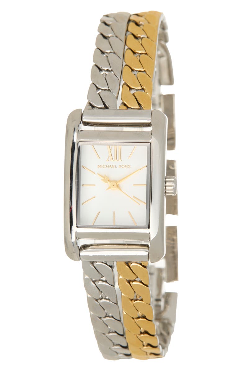 Michael Kors Monroe Two-Tone Bracelet Watch, 22mm, Main, color, Silver
