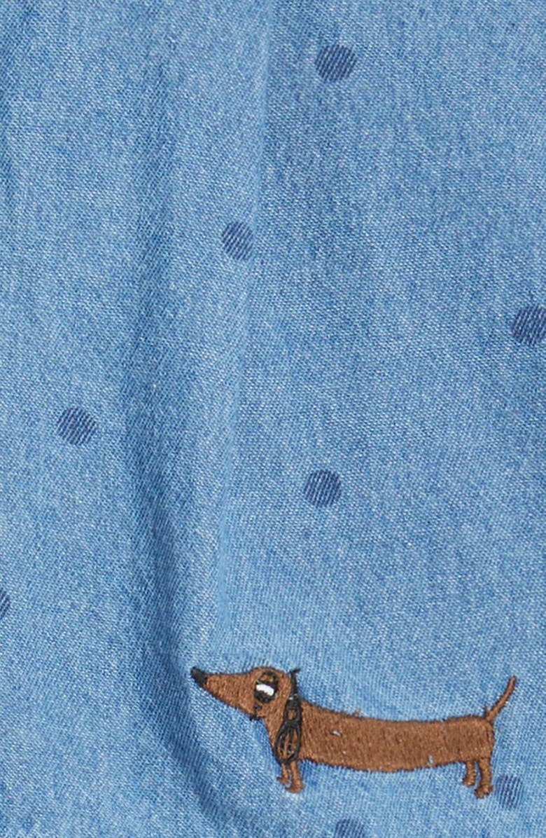 Mini Rodini Kids' Dot Denim Shorts, Alternate, color, Blue