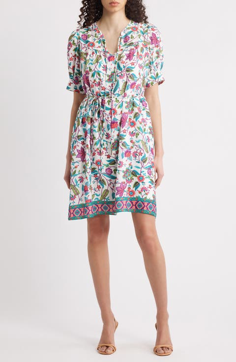 Floral Print Short Sleeve Dress
