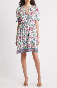 Julia Jordan Floral Print Short Sleeve Dress