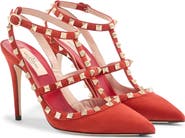 Valentino Garavani Rockstud Pointed Toe Ankle Strap Pump