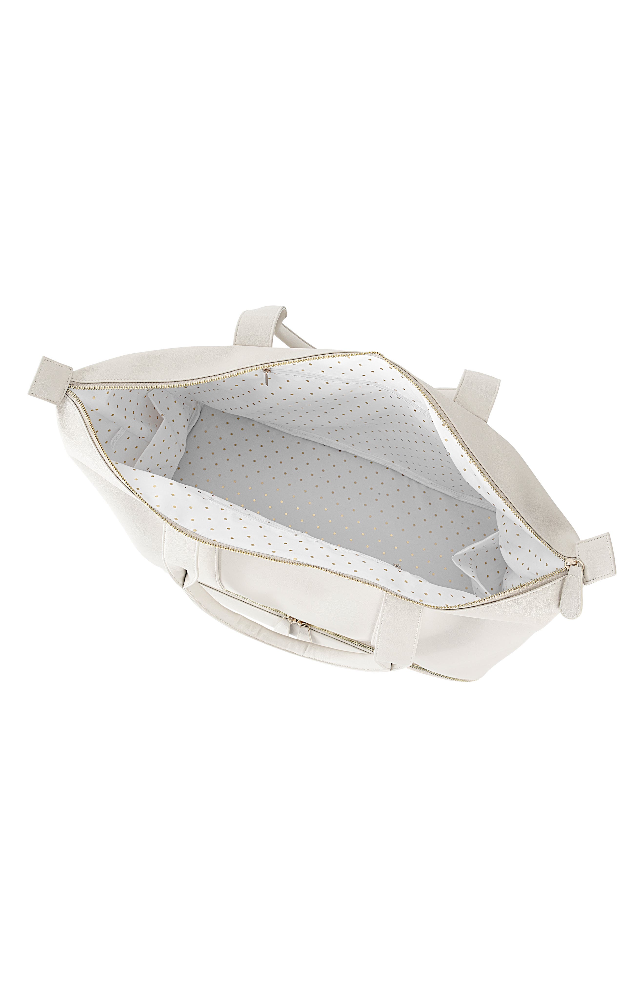 Cathy's Concepts Monogram Vegan Leather Tote with Shoe Base, Alternate, color, 