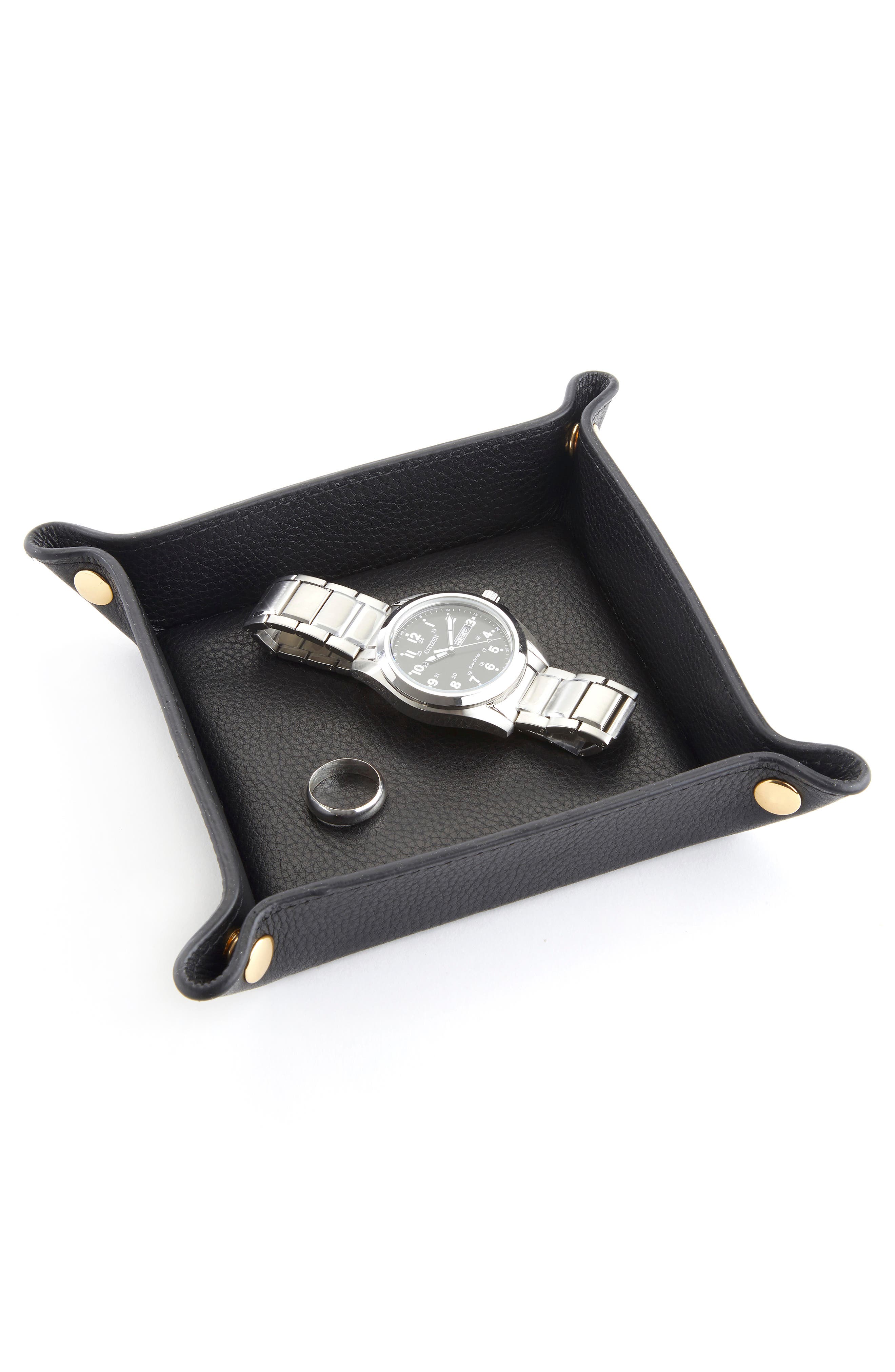 Personalized Catchall Leather Valet Tray - Thumbnail 4