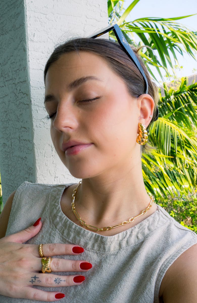 Sterling Forever Bobine Twist Stud Earrings, Alternate, color, Gold