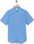 Brooks Brothers Check Short Sleeve Linen Shirt