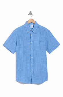 Brooks Brothers Check Short Sleeve Linen Shirt