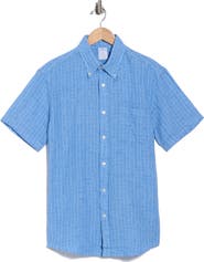 Brooks Brothers Check Short Sleeve Linen Shirt