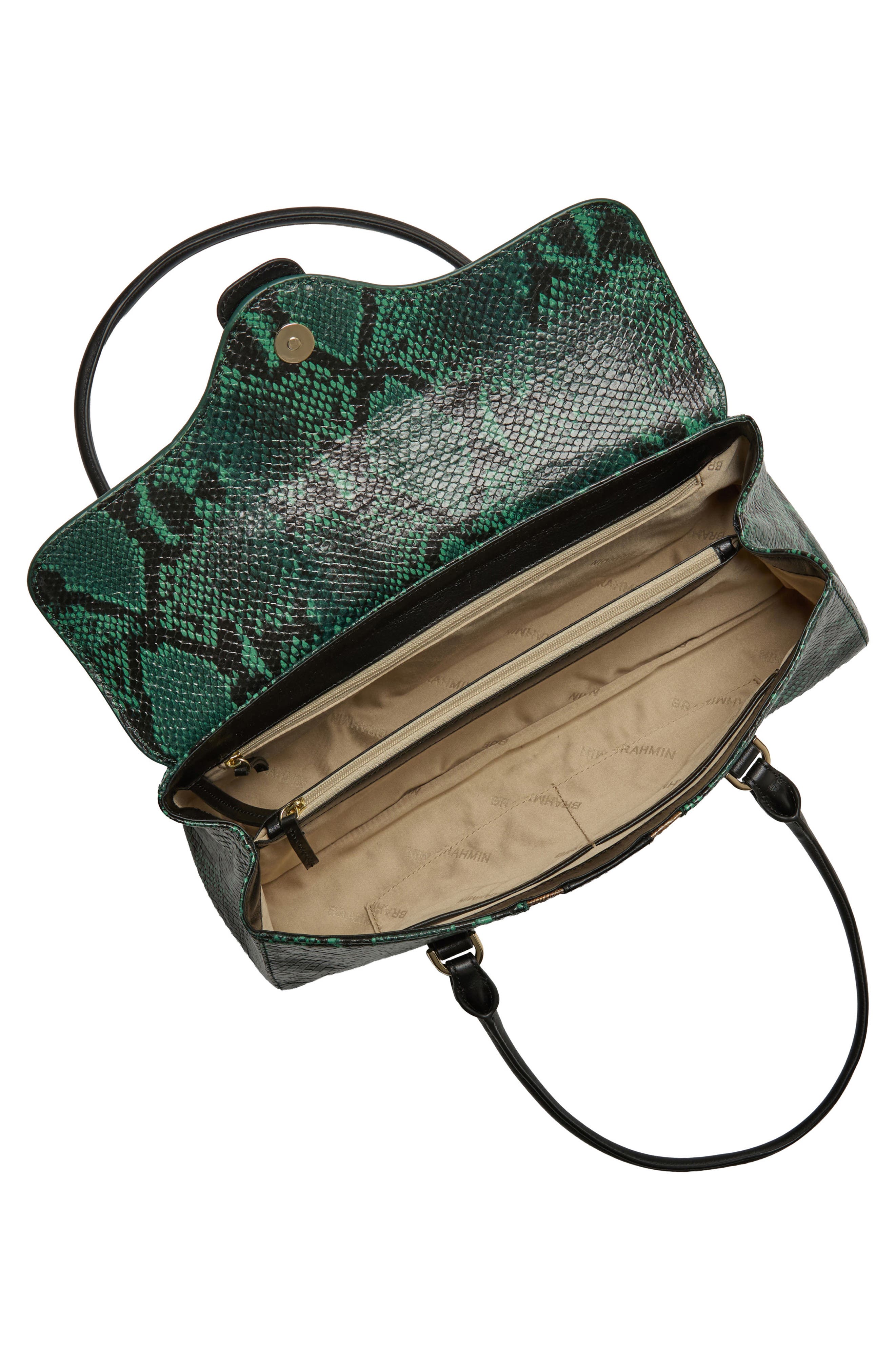 Brahmin Dayan Croc Embossed Leather Satchel, Alternate, color, Multi Venezia