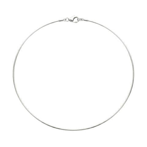 Sterling Silver Rigid Fine Chain Choker Necklace