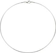 Spero London Sterling Silver Rigid Fine Chain Choker Necklace