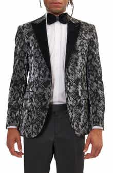 Metallic Velvet Flocking Tuxedo Jacket