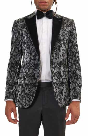 Metallic Velvet Flocking Tuxedo Jacket