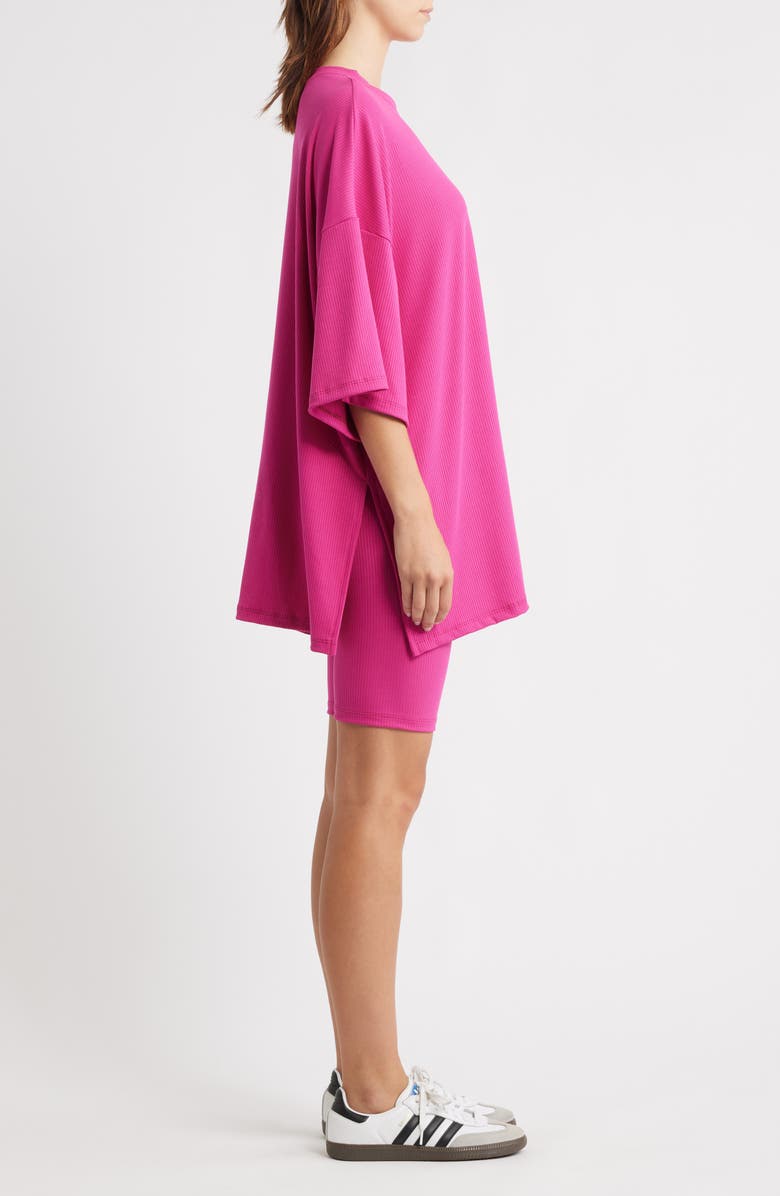 Dressed in Lala Malone Rib Oversize T-Shirt & Shorts Set, Alternate, color, Hot Pink
