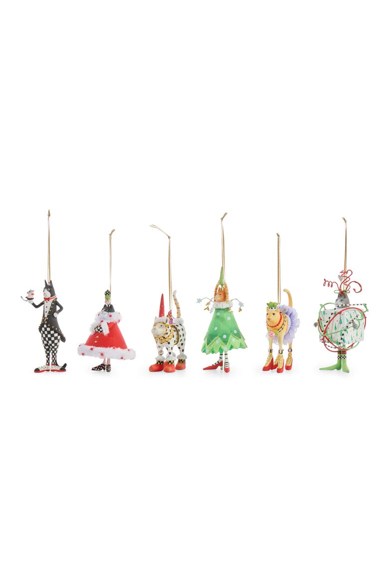 Patience Brewster Set of 6 Mini Cat Ornaments, Alternate, color, MULTI