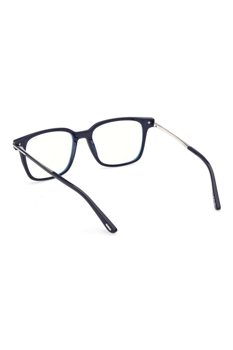 53mm Square Optical Glasses, Alternate, color, NAVY BLUE / SHINY PALLADIUM