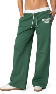 EDIKTED Brookie Wide Leg Cotton Sweatpants
