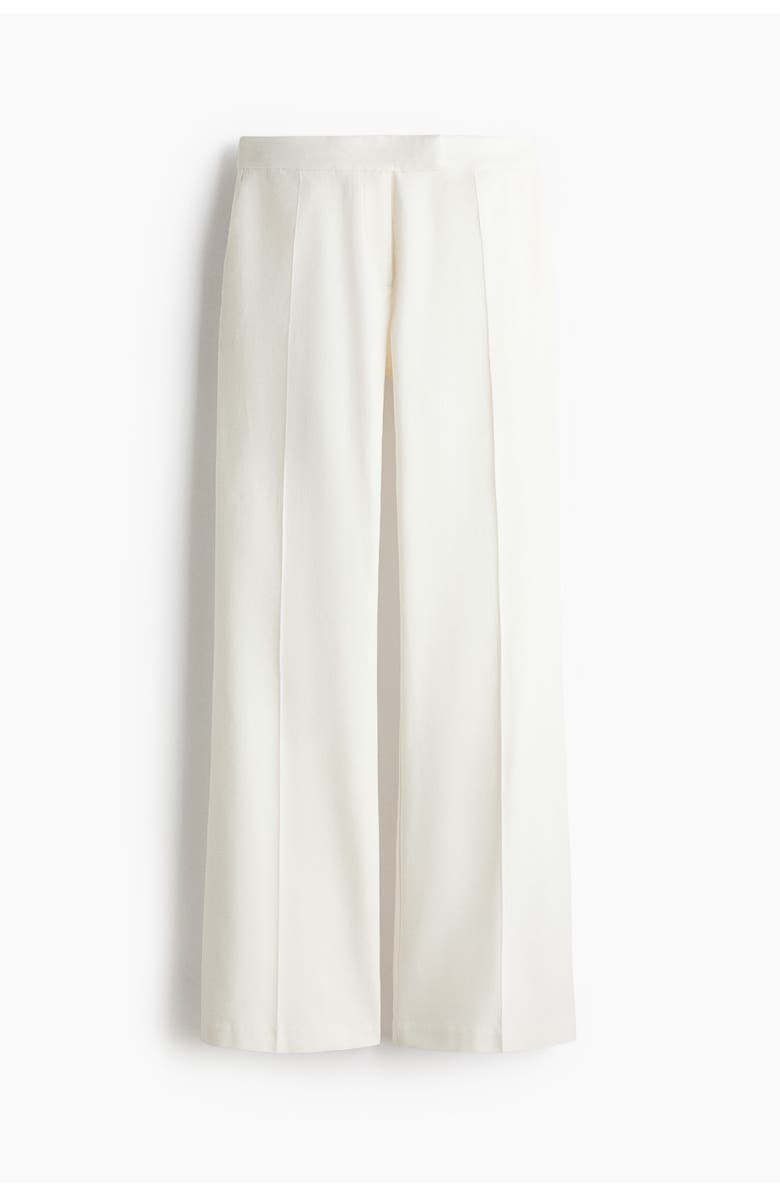 H&M Linen-blend Tailored Trousers, Main, color, White