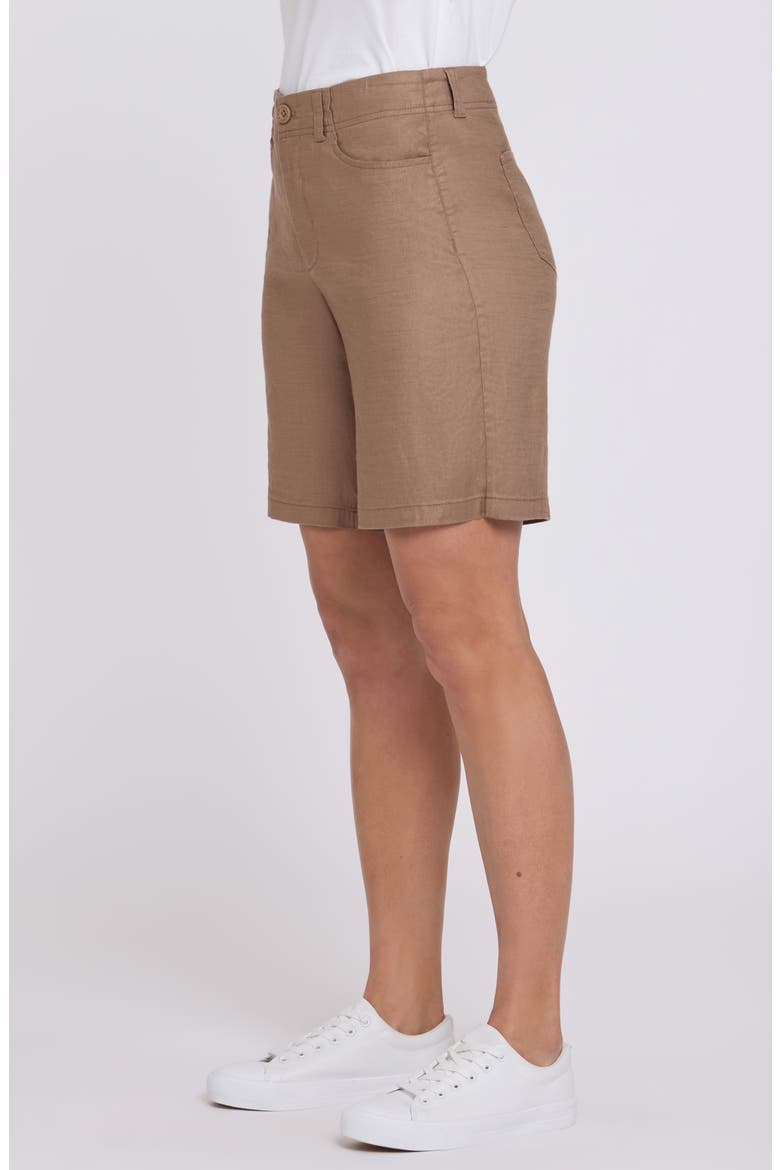 Linen Blend Bermuda Shorts, Alternate, color, TOASTED COCONUT