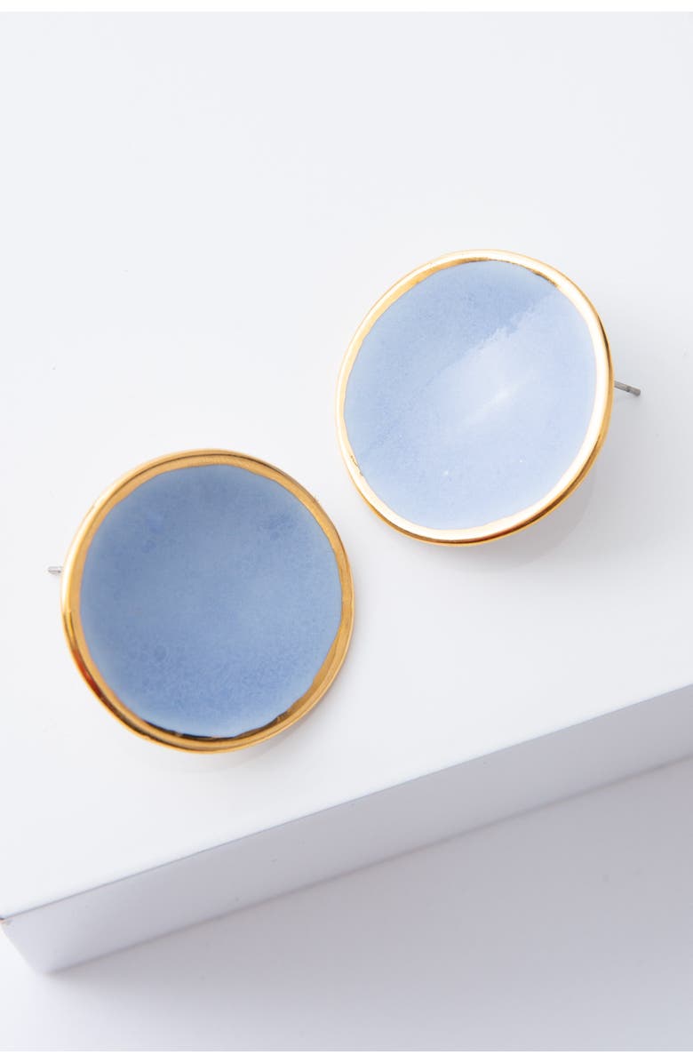 Noonday Collection Halo Earrings, Main, color, Blue Sage