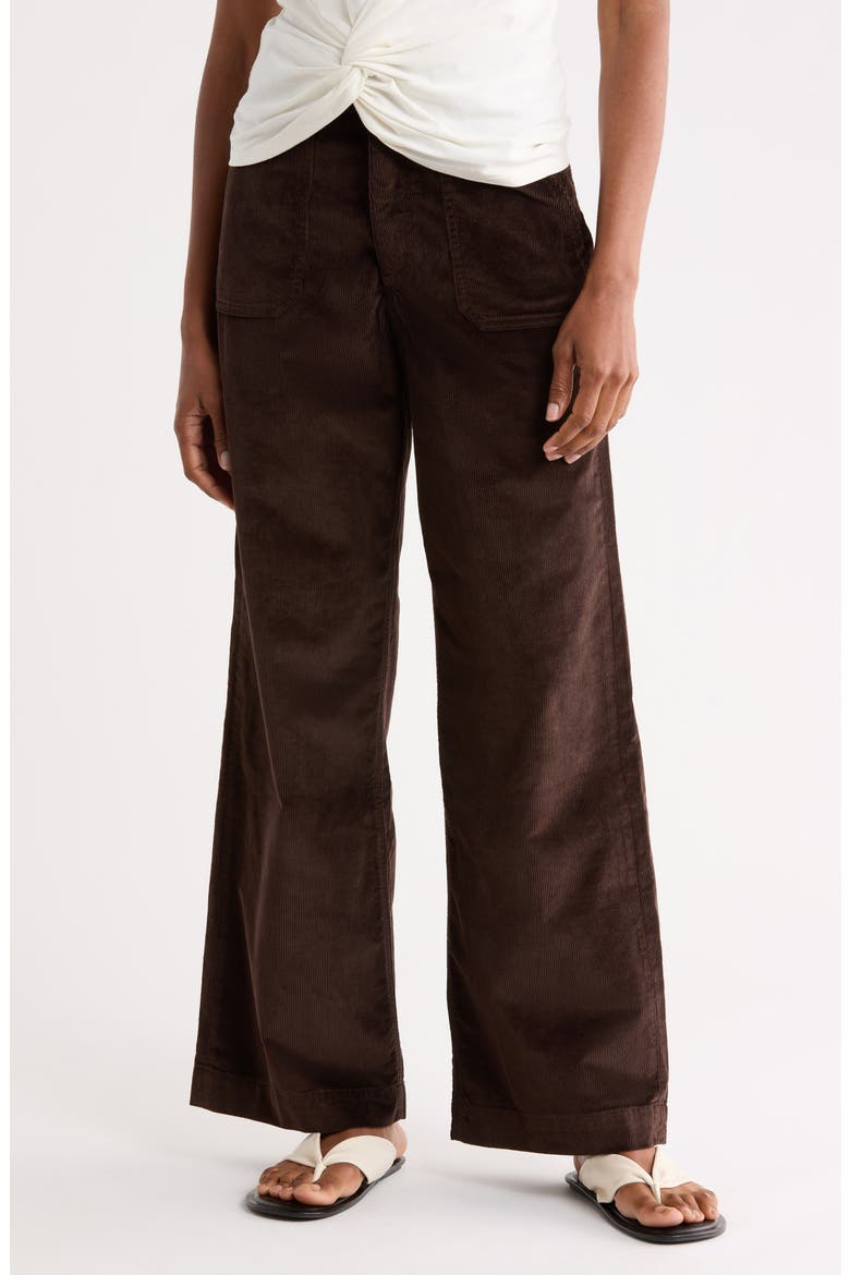 Hadley Corduroy Wide Leg Trousers, Main, color, DARK BROWN