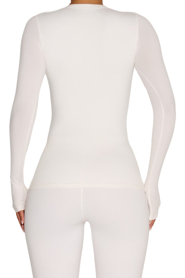 Bare Crewneck Long Sleeve Top, Alternate, color, WHITE