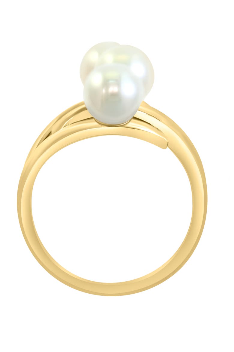 14K Yellow Gold Triple Freshwater Pearl Bypass Ring, Alternate, color, 14K Gold