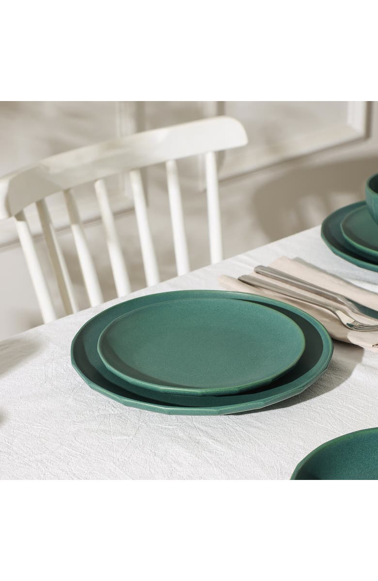 Stone Lain Rio Stoneware 4-Piece Dinner Plate Set, Alternate, color, Green