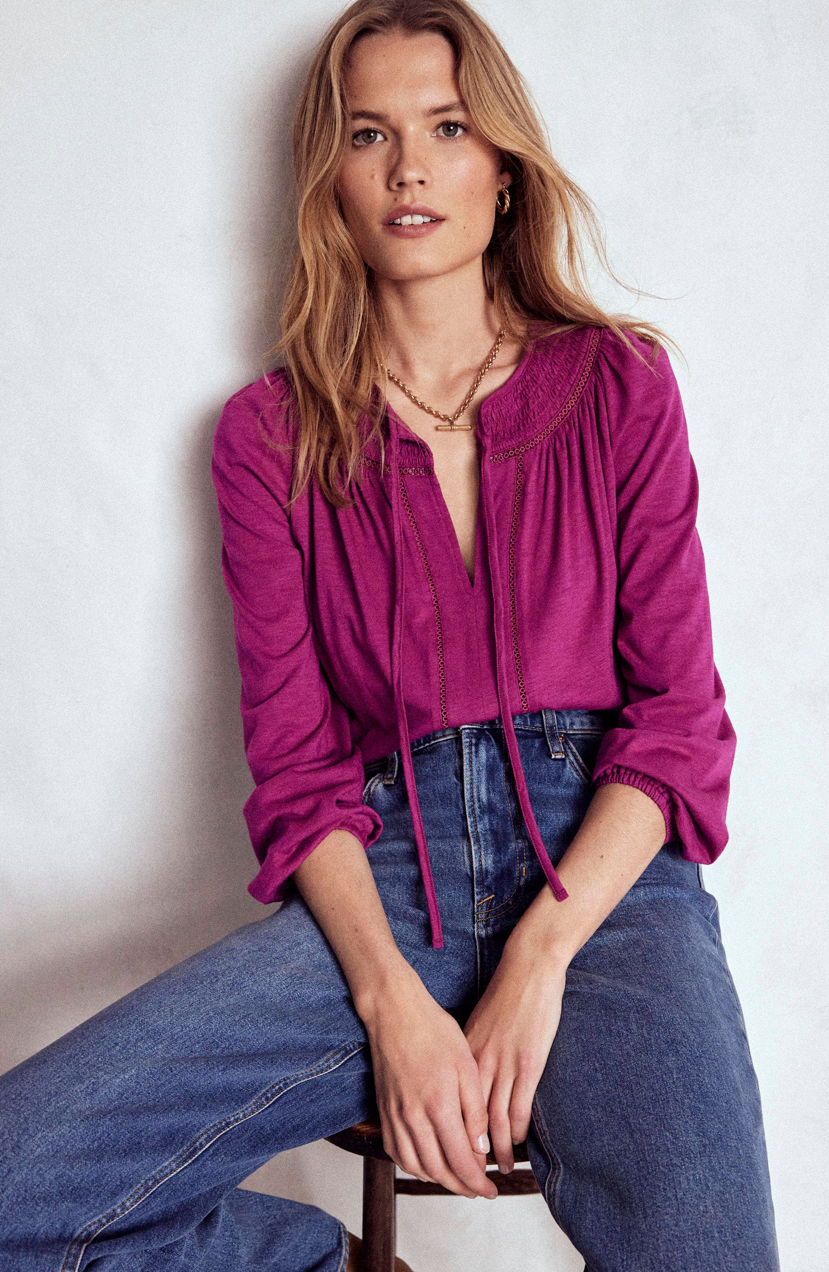 Georgia Smocked Jersey Top - image 2
