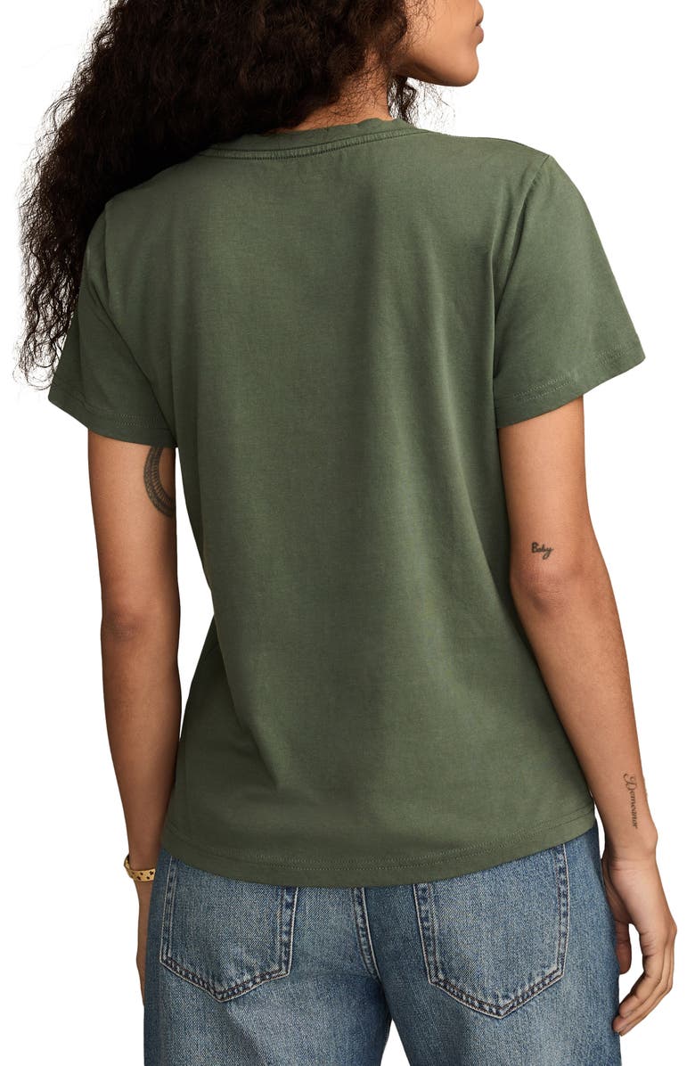 Lucky Brand Embroidered Lotus Cotton Graphic T-Shirt, Alternate, color, Garden Topiary