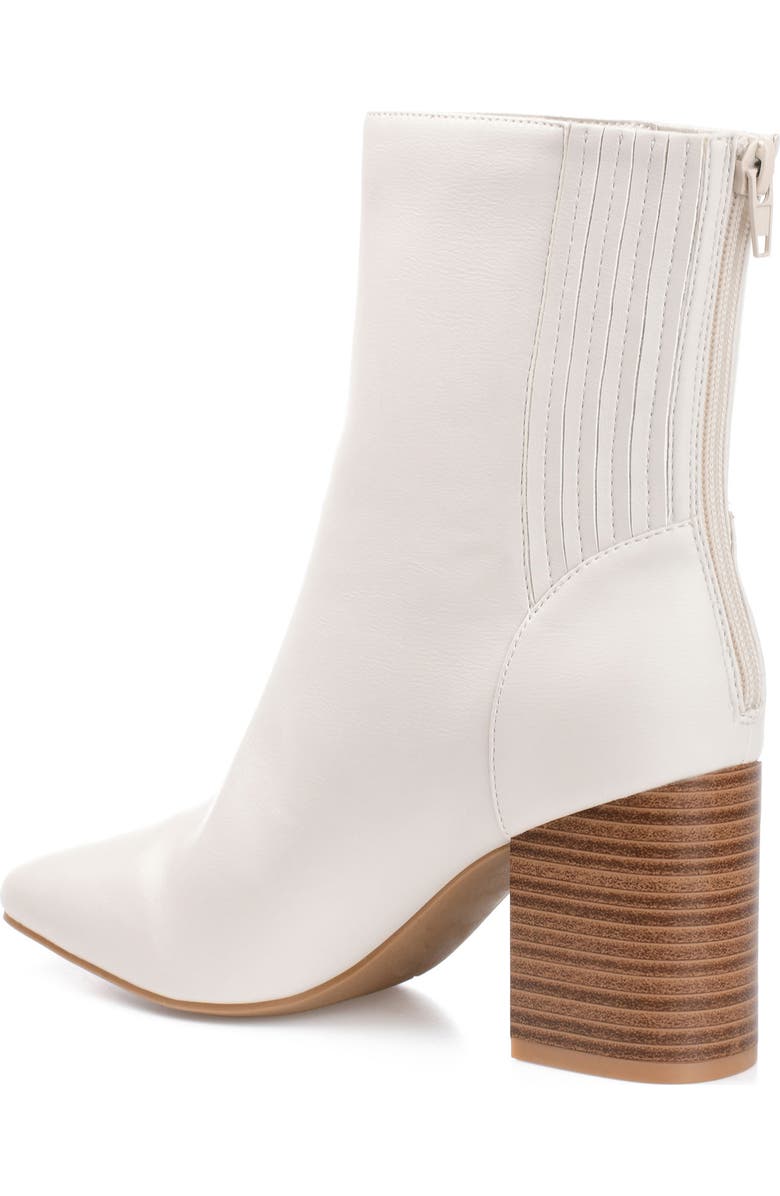 Journee Collection Maize Vegan Leather Bootie, Alternate, color, Bone