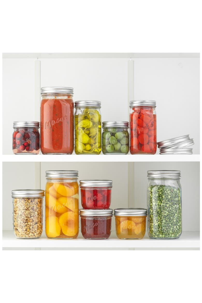 42-Piece Mason Jars with Airtight Lids, Alternate, color, CLEAR