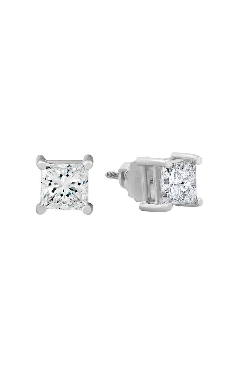Bliss Diamond Certified 3Ct Princess Cut Diamond Studs 14k Gold Lab Grown, Alternate, color, 