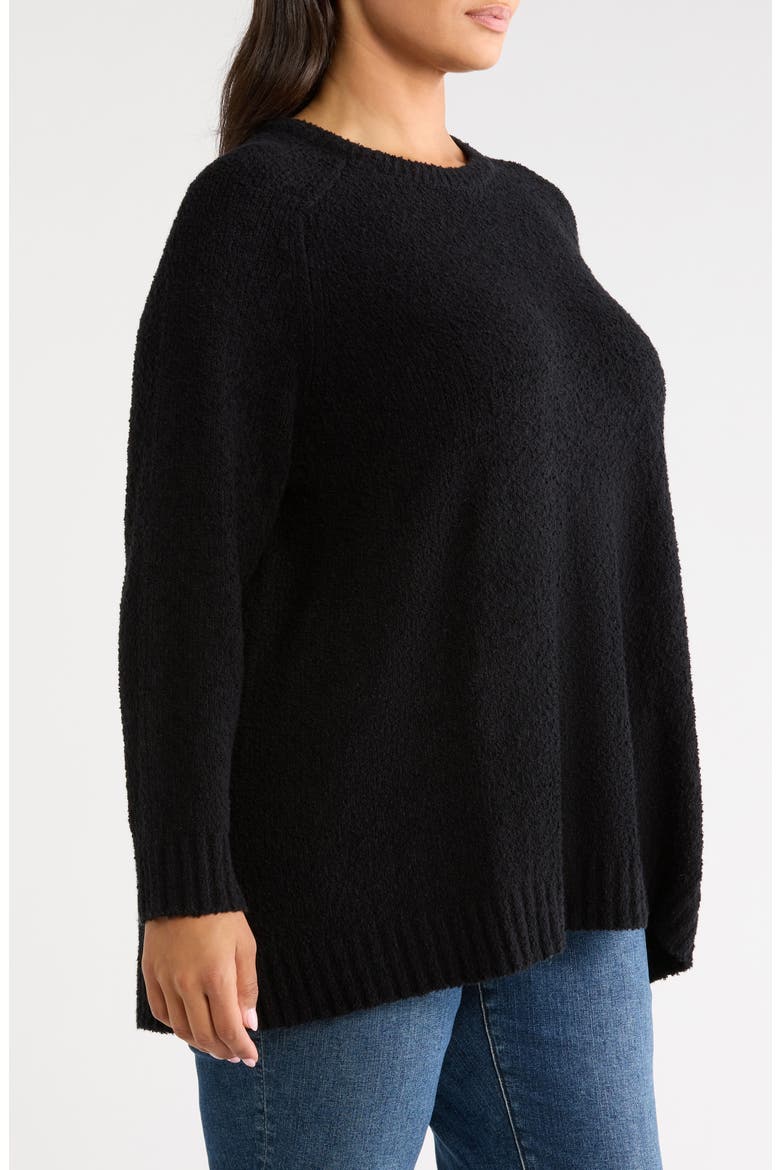 Organic Cotton & Cashmere Crewneck Sweater, Alternate, color, BLACK