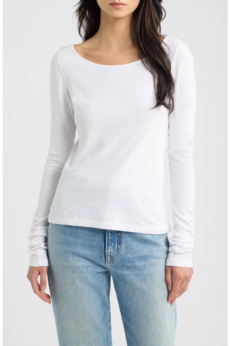 Monroe Long Sleeve T-Shirt, Main, color, OPTIC WHITE