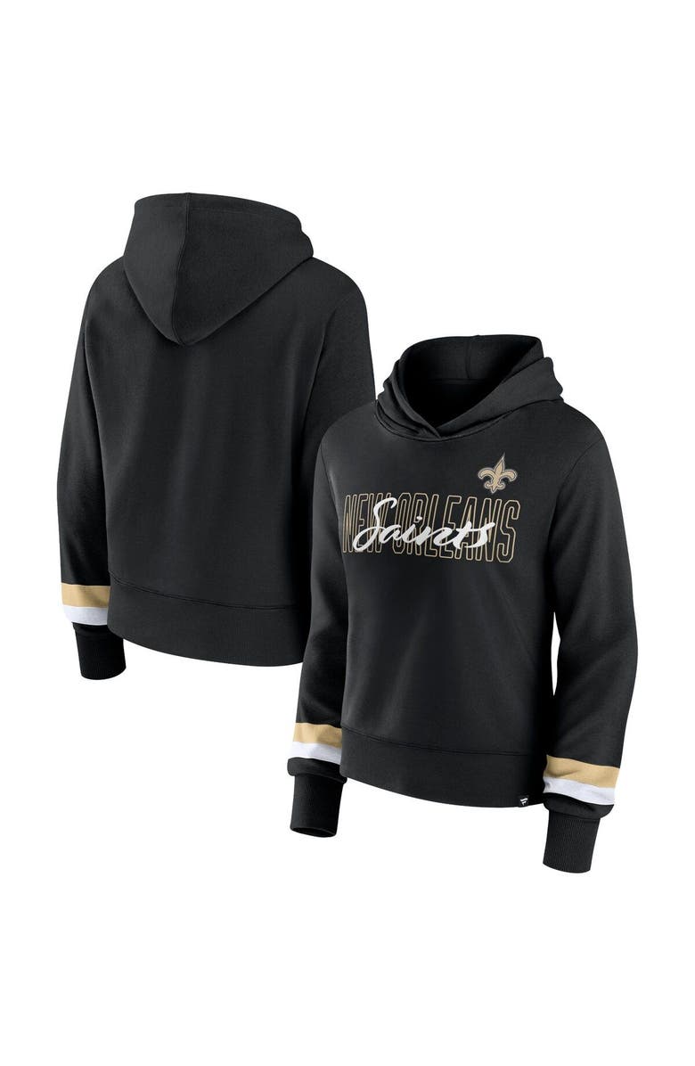 FANATICS Women's Fanatics Branded Black New Orleans Saints Over Under Pullover Hoodie, Main, color, Black