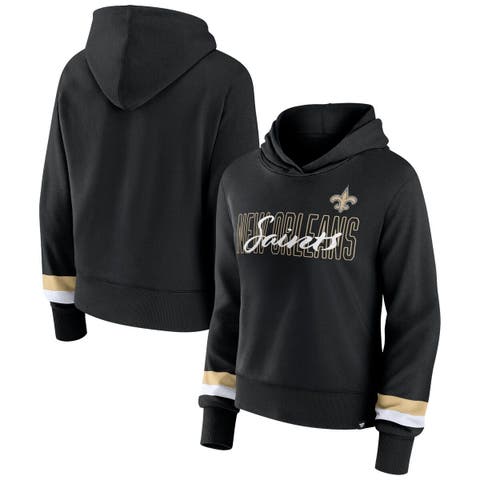 Women's Fanatics Branded  Black New Orleans Saints Over Under Pullover Hoodie