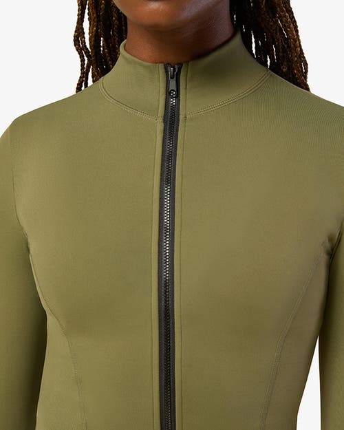 Weworewhat Cropped Active Zip-up Jacket In Olive