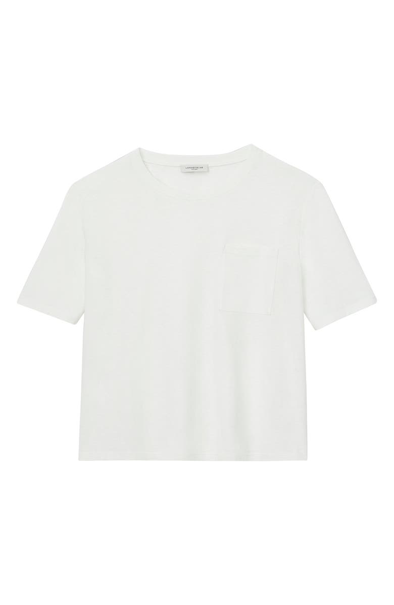 Lafayette 148 New York Linen & Cotton Pocket T-Shirt, Alternate, color, 