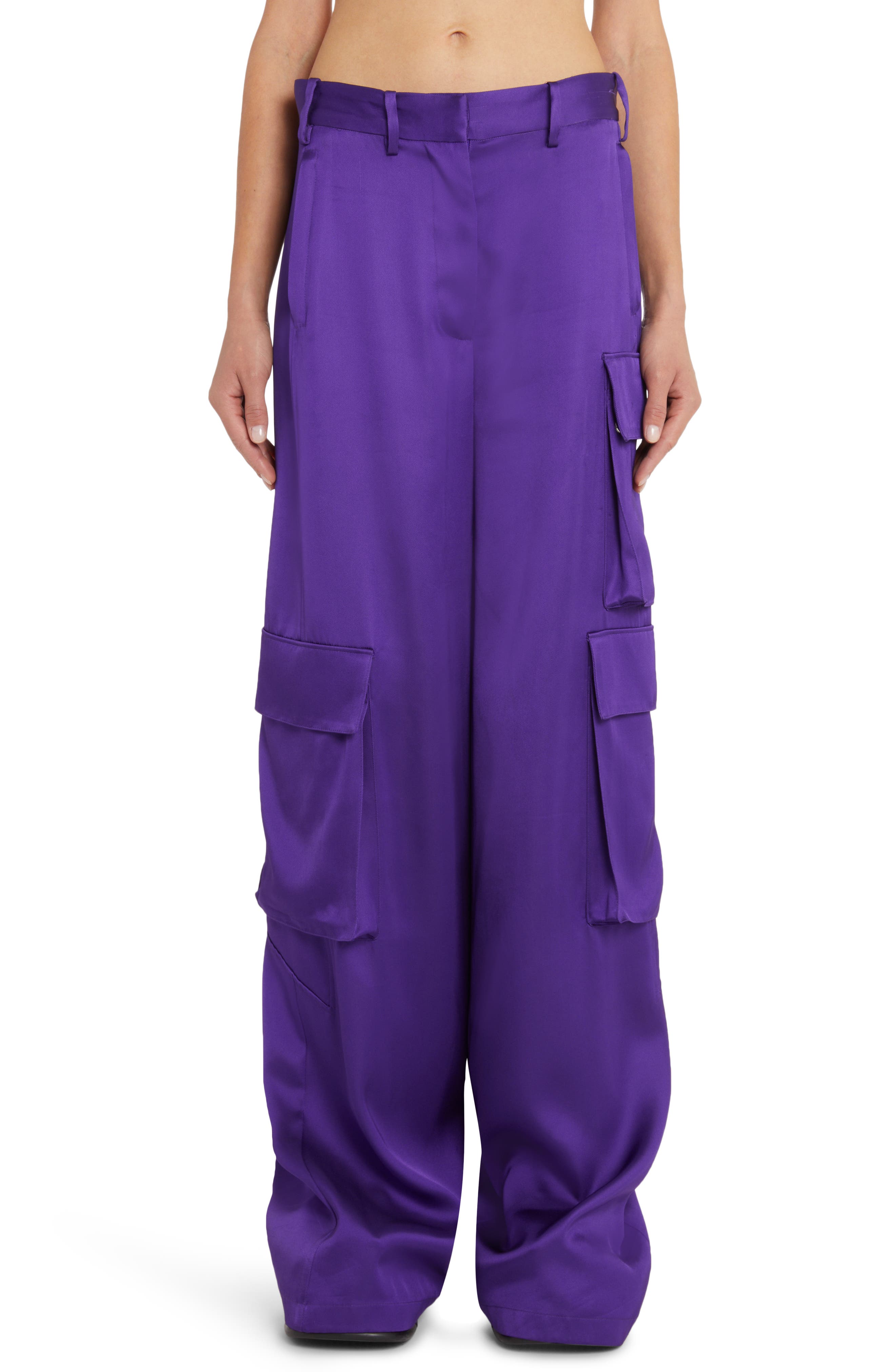Versace Twill Wide Leg Cargo Pants (Women) | Nordstrom