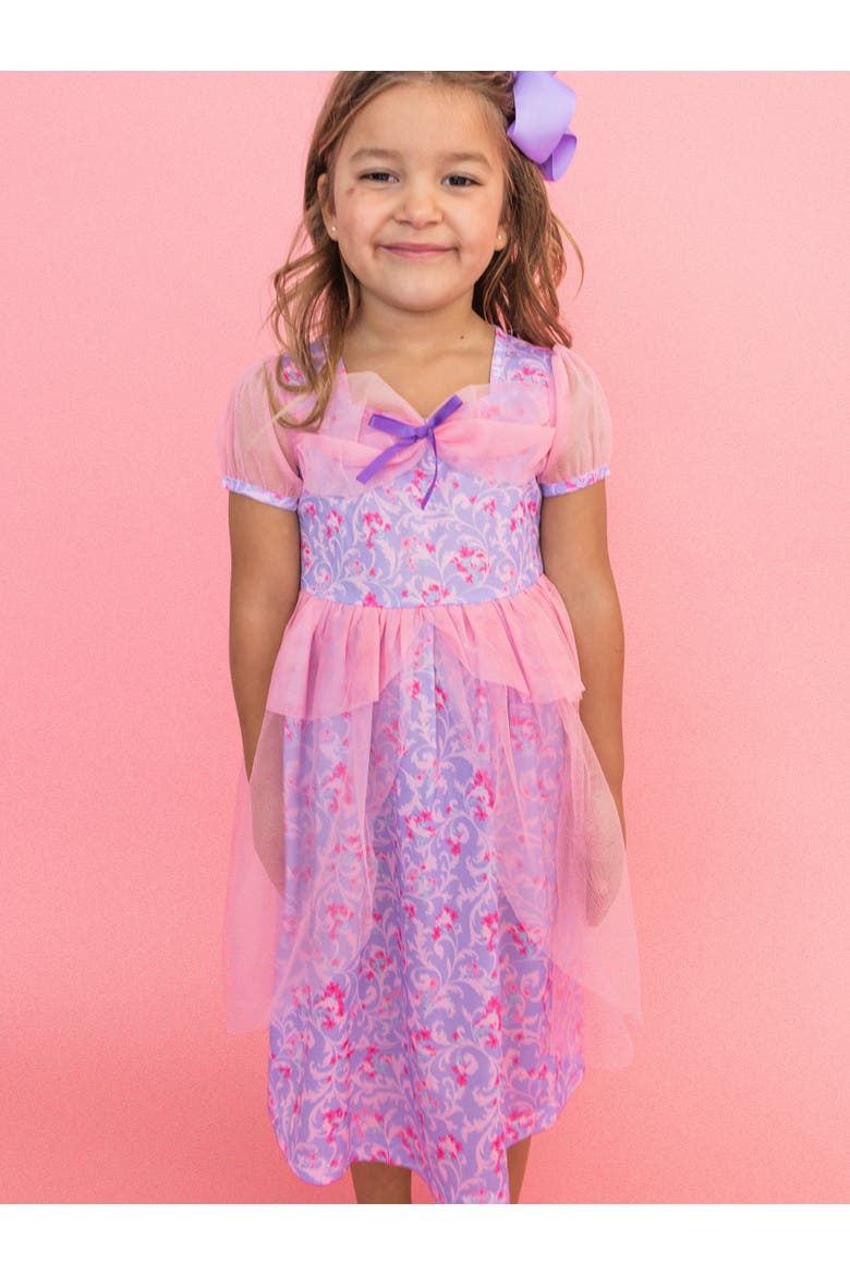 Princess Dress-Up Puff Sleeve Nightgown, Alternate, color, Lavender Floral Princess