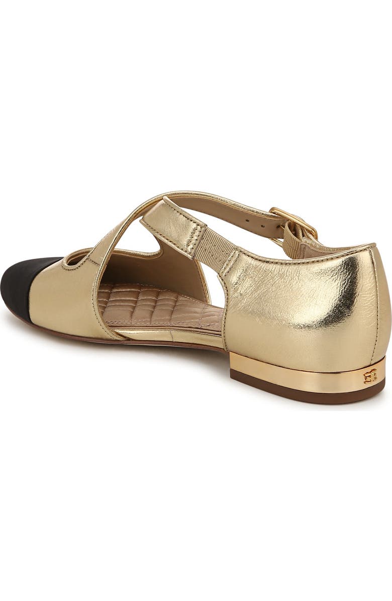 Sam Edelman Roxie Cap Toe Flat, Alternate, color, Gold/ Black